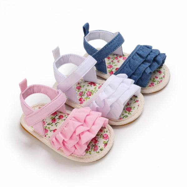 Newborn Baby Girls Sandals Summer Lace Shoes Wholesale Infant Shoes