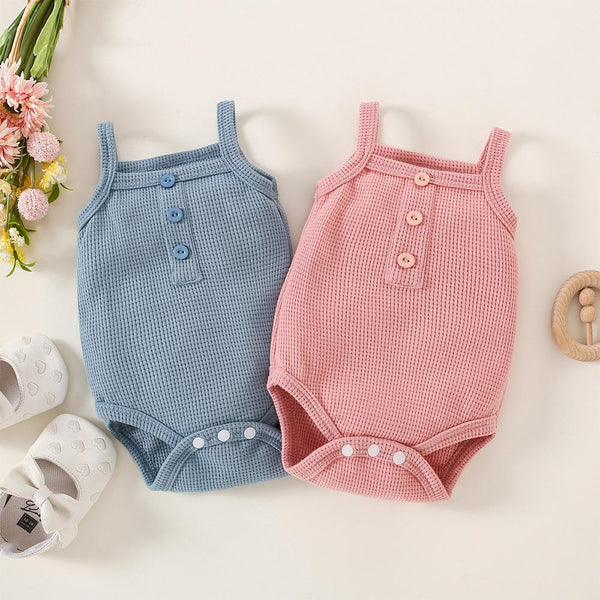 Summer newborn waffle sling jumpsuit Baby Wholesale Clothes