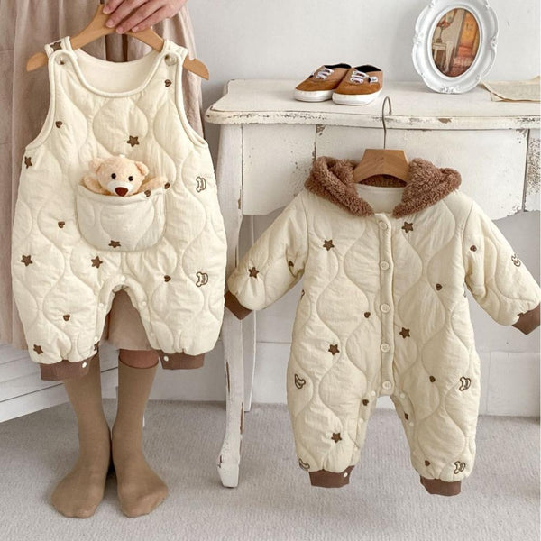 INS baby winter thickened warm hooded jumpsuit Baby Wholesale Clothes