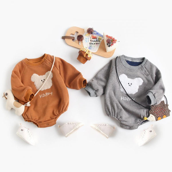 Baby Autumn/Winter Little Bear Embroidered Bodysuit Baby Wholesale Clothes
