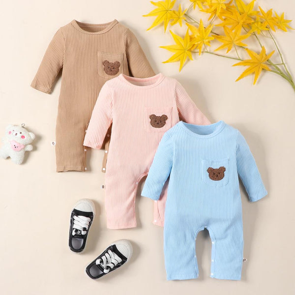 Baby clothes Spring and autumn men and women, long -sleeved conjoosent, pure color climbing clothes children's clothing Wholesale Childrens Clothing