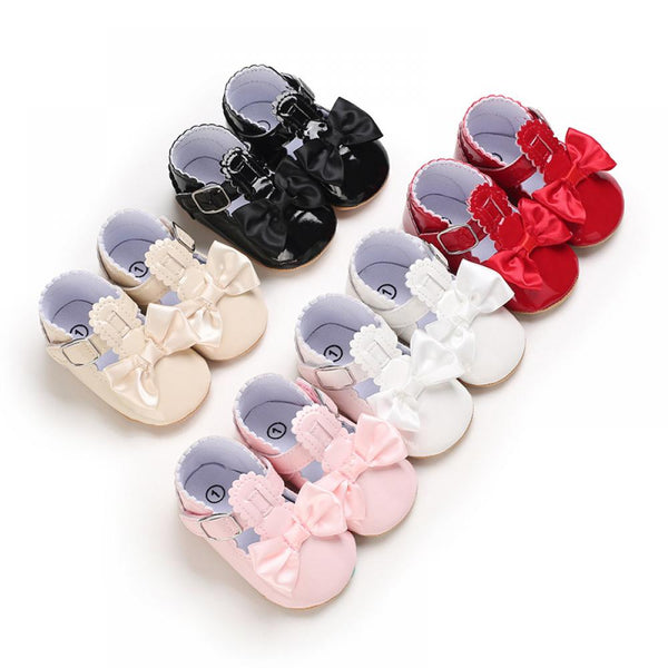 Spring/Autumn Girls' Bow Rubber Sole Walking Shoes Wholesale Baby Shoes