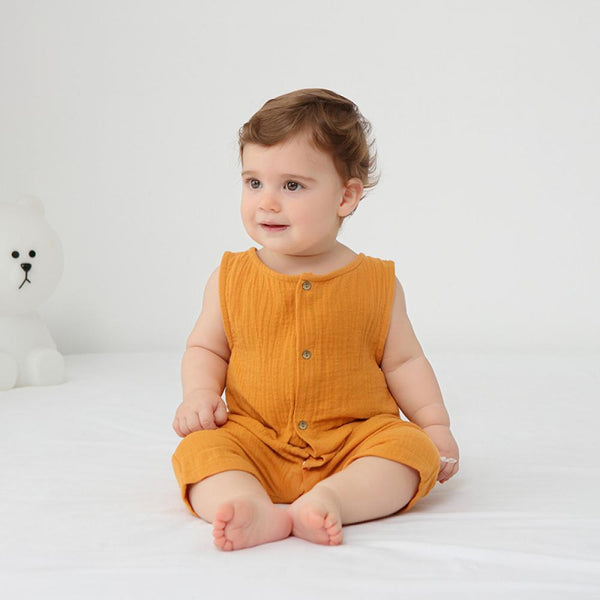 Summer baby sleeveless pure cotton gauze breathable jumpsuit Baby Wholesale Clothes