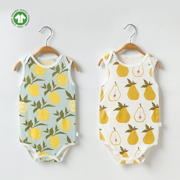 Baby triangle romper organic cotton summer baby sleeveless vest jumpsuit Baby Wholesale Clothes