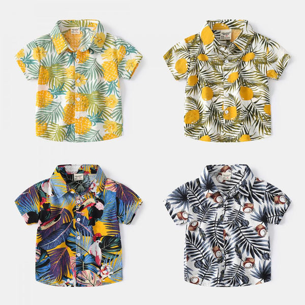Summer Boys' Hawaiian Short Sleeve Casual Shirt Wholesale Kids Clothing