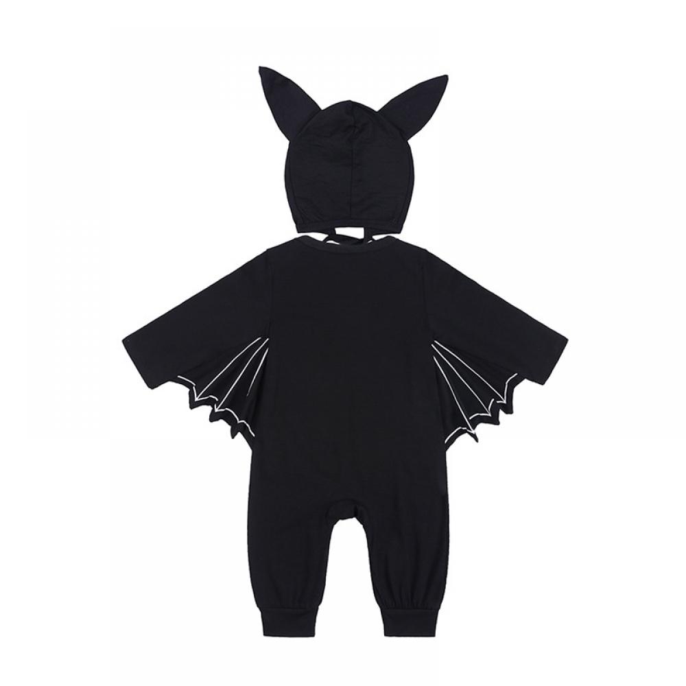 Halloween Skull Print Baby Bodysuit Bat Shaped Baby Pumpkin Creeper with Hat Cheap Baby Clothes Wholesale