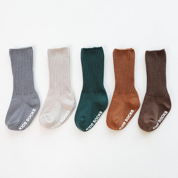 2PCS Baby Autumn/Winter Letter Anti slip Solid Color Socks Baby Wholesale Clothes