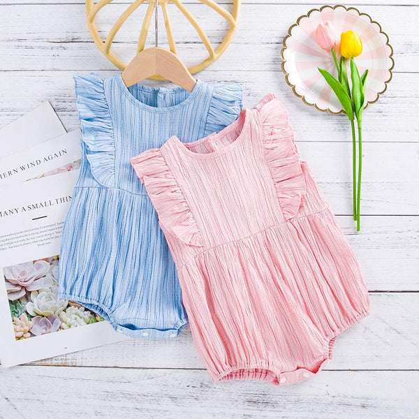 Summer Newborn Solid Sleeveless Romper Baby Wholesale Clothes