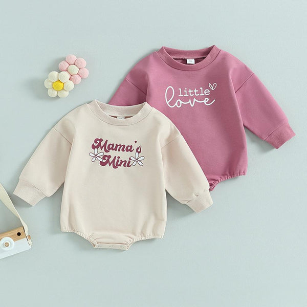 Autumn Infant Bodysuit Girls' Baby Long Sleeve Love Letter Printed Romper Baby Wholesale Clothes