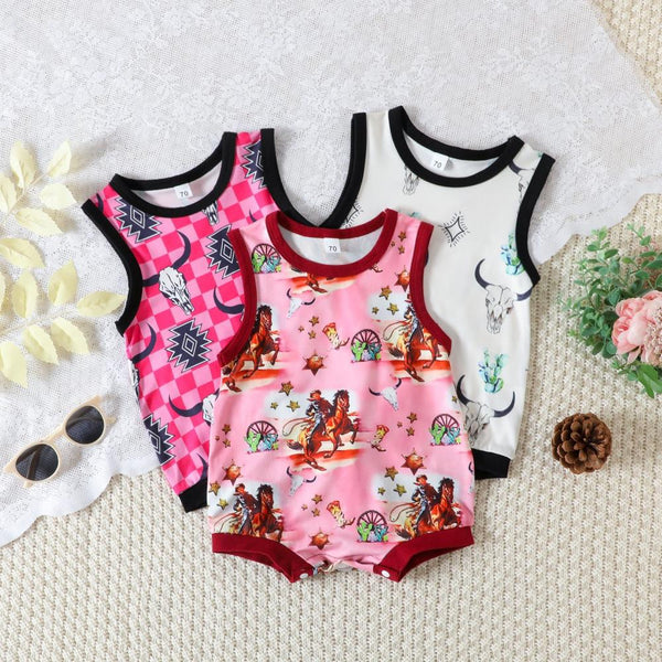 Summer Baby Cute Cartoon Print Romper Baby Wholesale Clothes