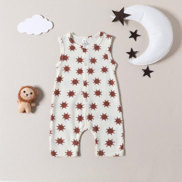 Summer baby sun print sleeveless jumpsuit Cheap Boutique Baby Clothes