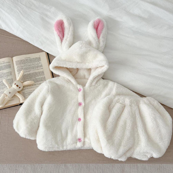 Winter Baby Plush Rabbit Cute Warm Set Baby Clothes Wholesale