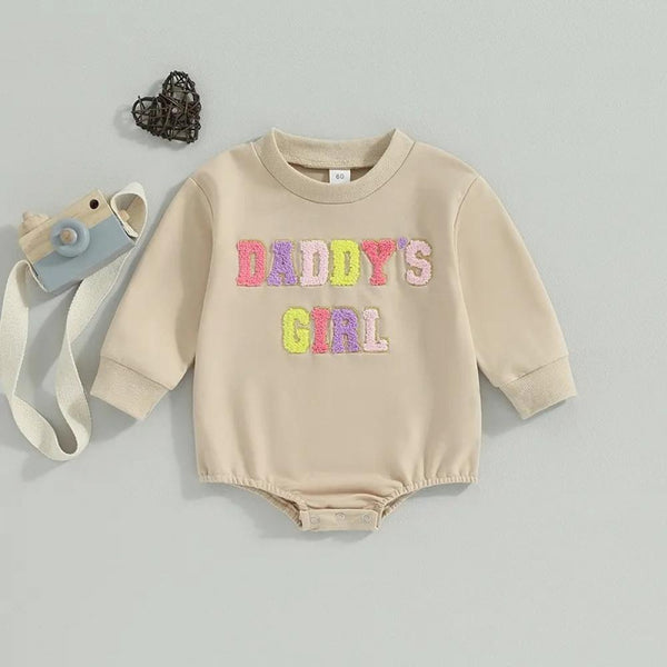 Autumn Baby Girls' Colorful Letter Embroidery Long Sleeve Jumpsuit Cheap Baby Clothes Wholesale