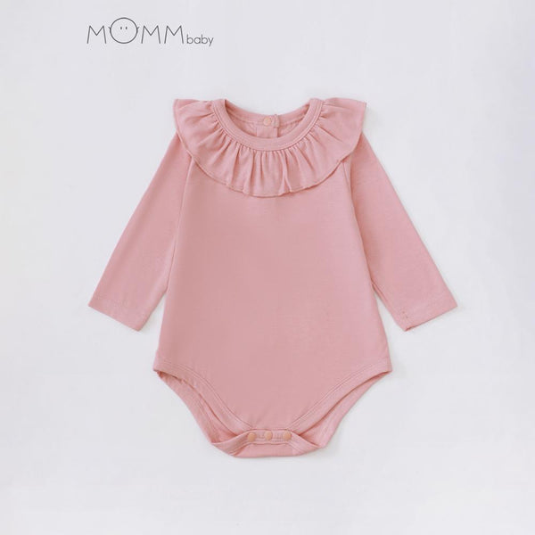 Baby girls in spring and summer long -sleeved bamboo fiber conjoosent Baby Wholesale Clothes