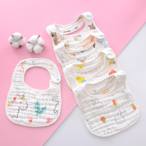 5PCS Manufacturer wholesale baby mouth water towel cotton yarn to prevent vomiting milk baby eats 8 -layer U -shaped water towel Baby Wholesale Clothes