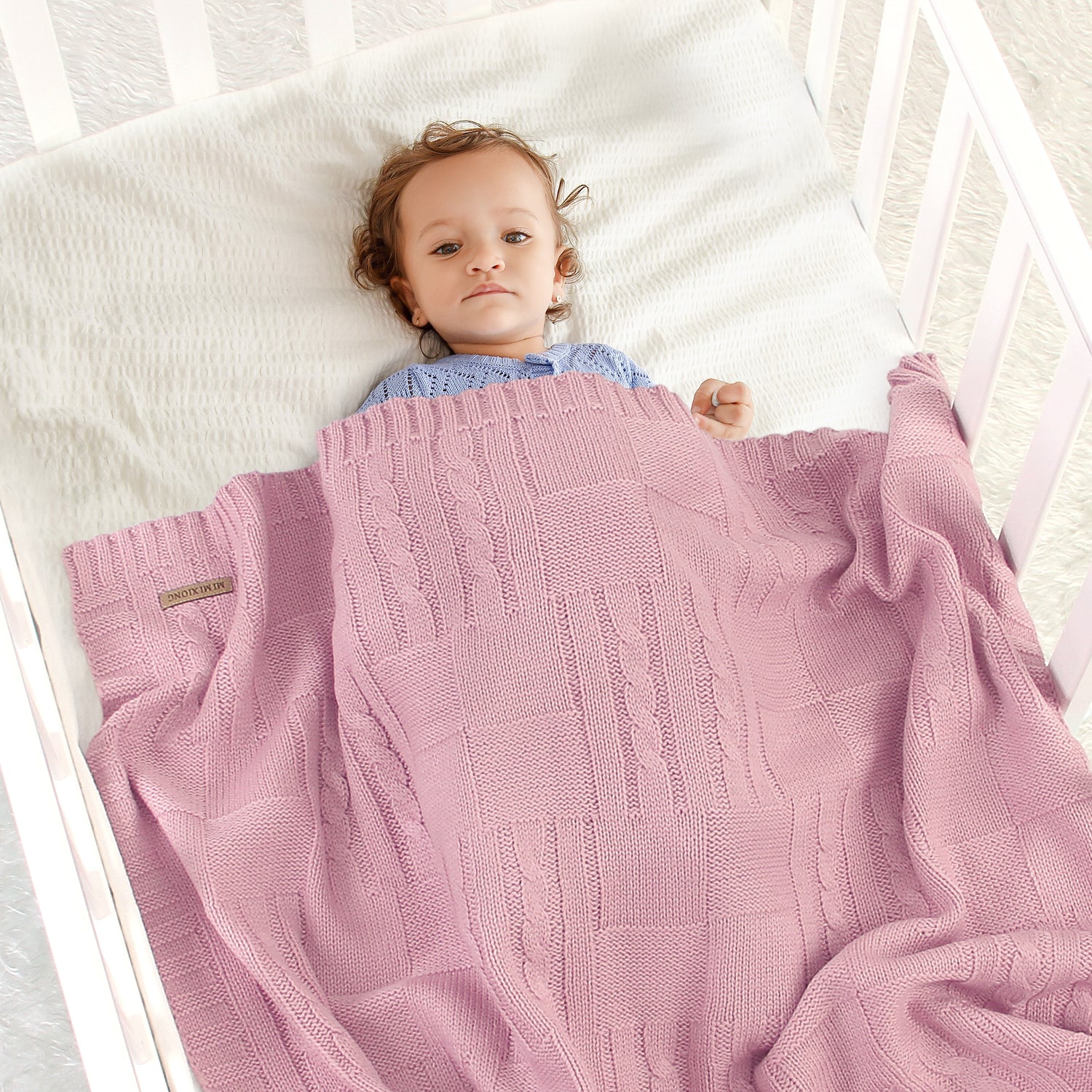Baby Solid Color Knitted Blanket Baby Windproof Cover Baby Clothes Wholesale
