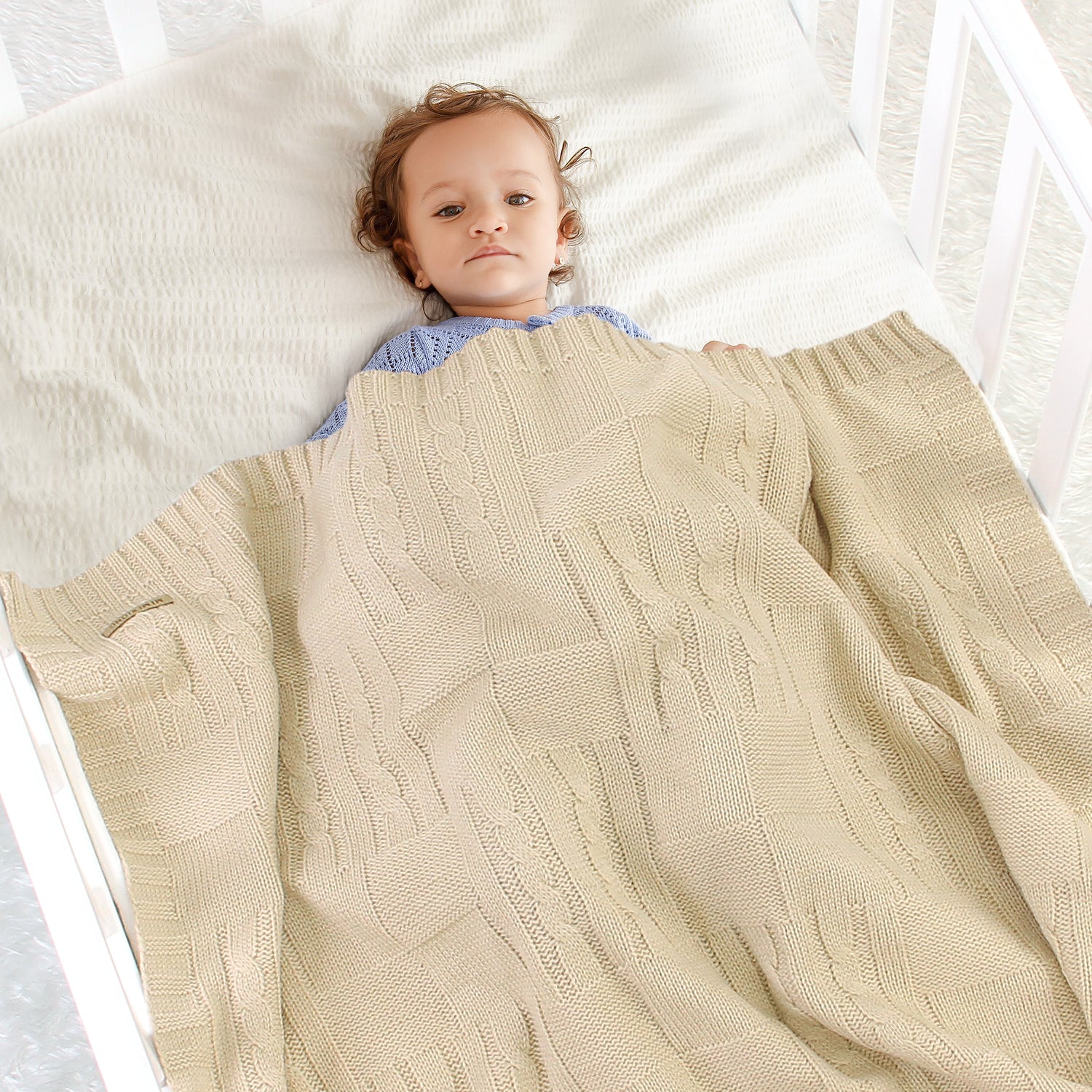 Baby Solid Color Knitted Blanket Baby Windproof Cover Baby Clothes Wholesale
