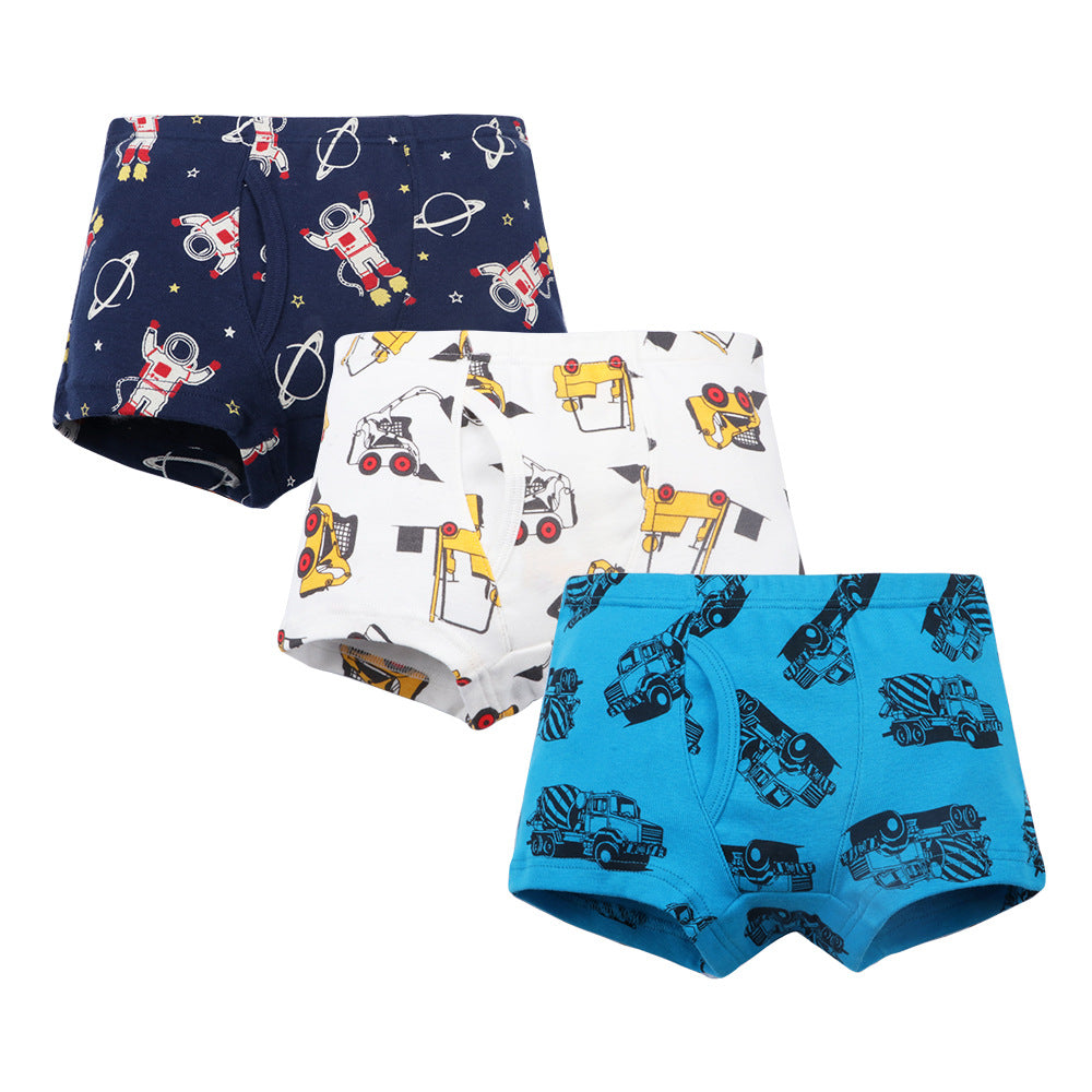Boys' Toddler 3-Pack Cartoon Dinosaur Print Cotton Super Soft Boxer Briefs Wholesale Clothing For Boys