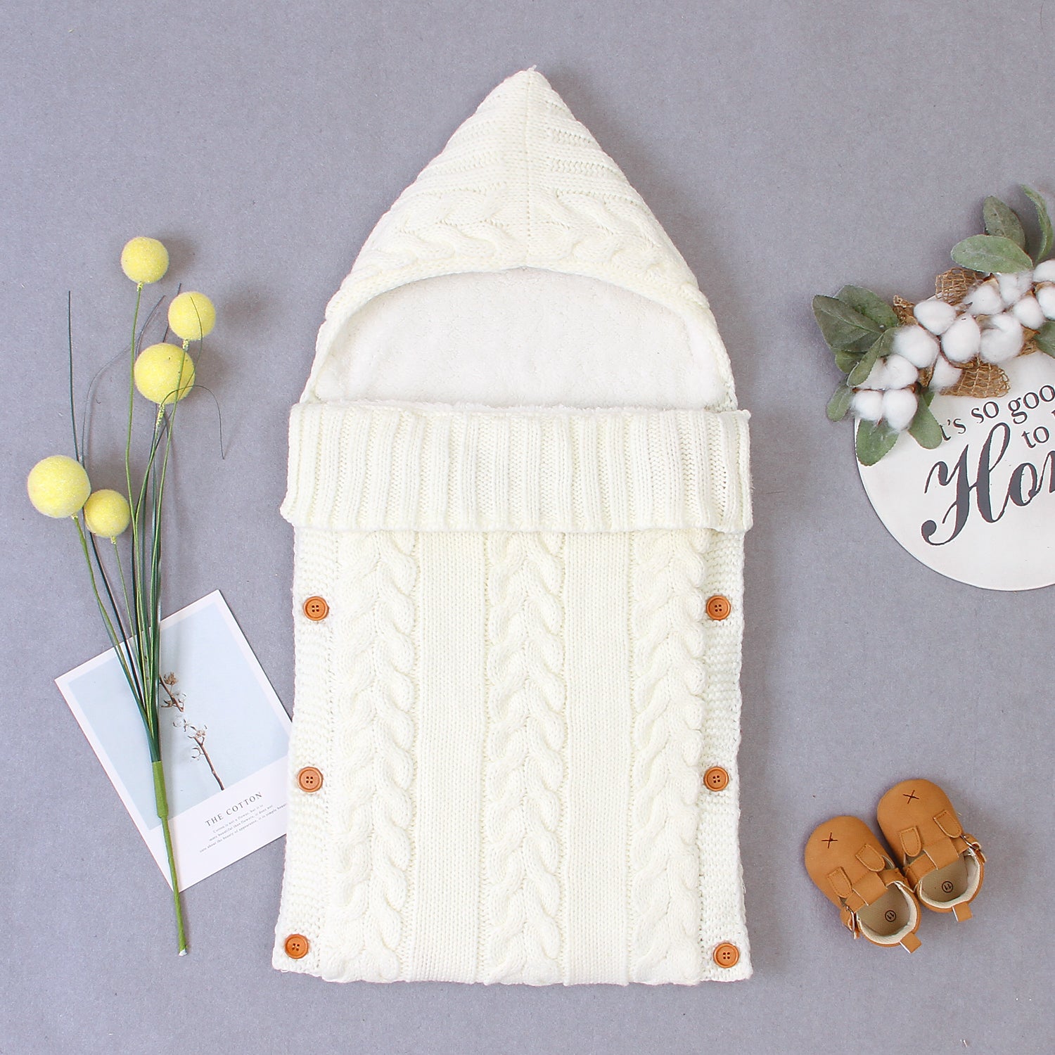 Autumn And Winter Baby Solid Color Plush Thickened Knitted Sleeping Bag  Baby Accesories Wholesale