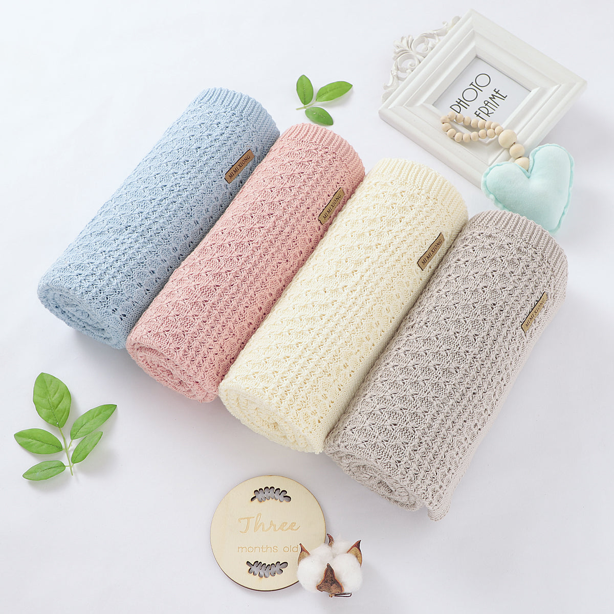 Spring And Autumn Cotton Solid Color Hollow Wind Proof Needle Holding Blanket  Baby Blankets Wholesalers