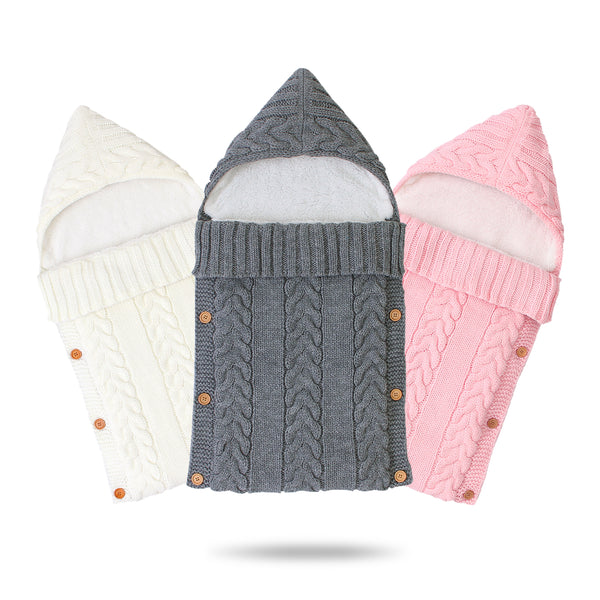 Autumn And Winter Baby Solid Color Plush Thickened Knitted Sleeping Bag  Baby Accesories Wholesale