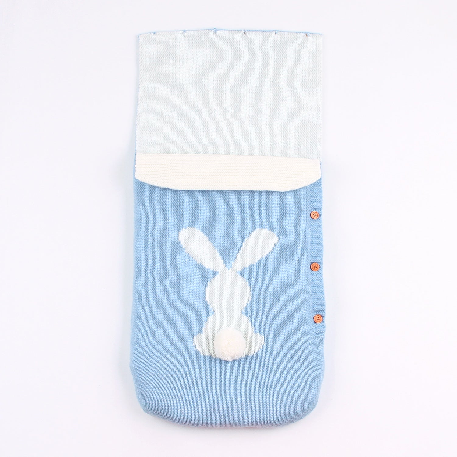 Baby Autumn And Winter Cartoon Rabbit Printed Solid Color Knitted Sleeping Bag Holding Blanket Baby Blankets Wholesale Usa