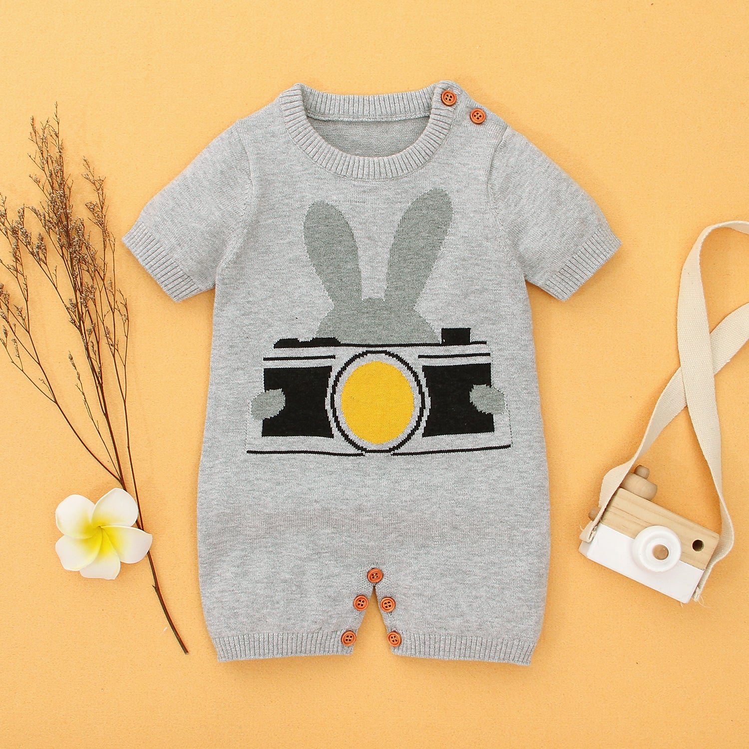 Baby Bag Fart Clothes Romper Rabbit Cute Camera One-Piece Romper Baby Wholesale Clothing