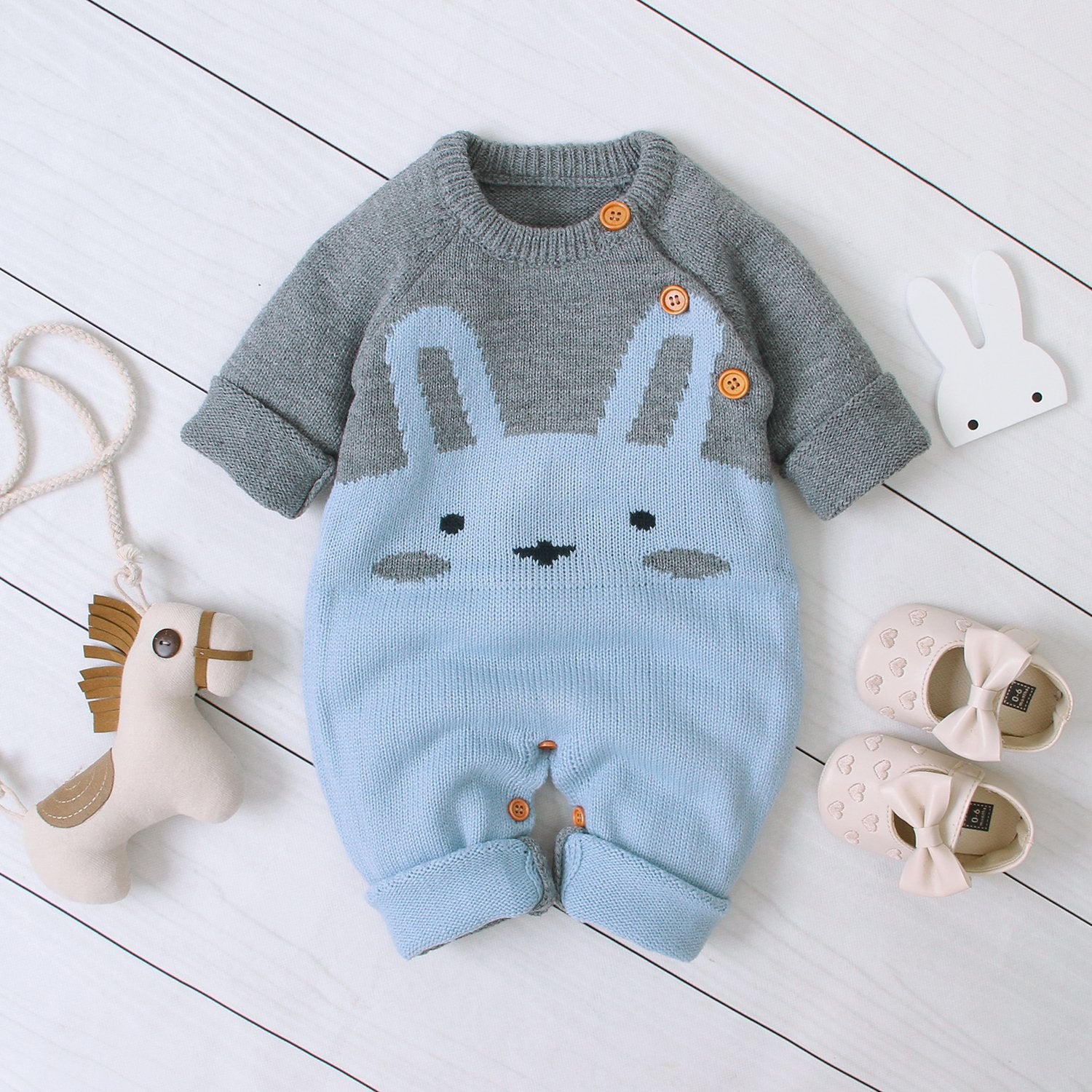 Baby Cartoon Bunny Baby One-Piece Romper Baby Clothes Wholesale