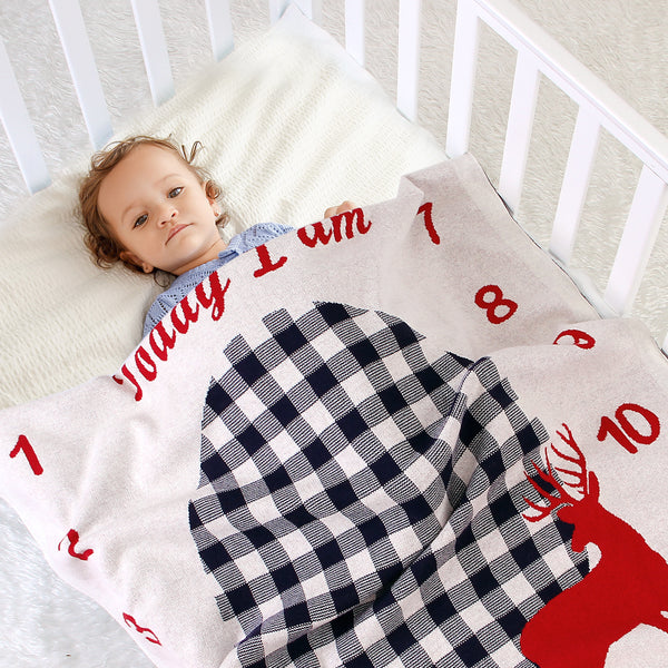 Baby Milestone Blanket Child Photograph Memorial Blanket Knitted Cover Blanket Wholesale Baby Clothes