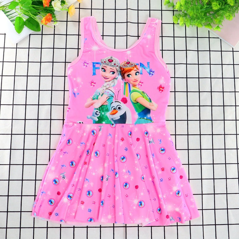 Toddler Girl Cute Swimsuit Cartoon One Piece Girl  7-10 Years Old Wholesale Kid Ｃlothes Ｗholesale