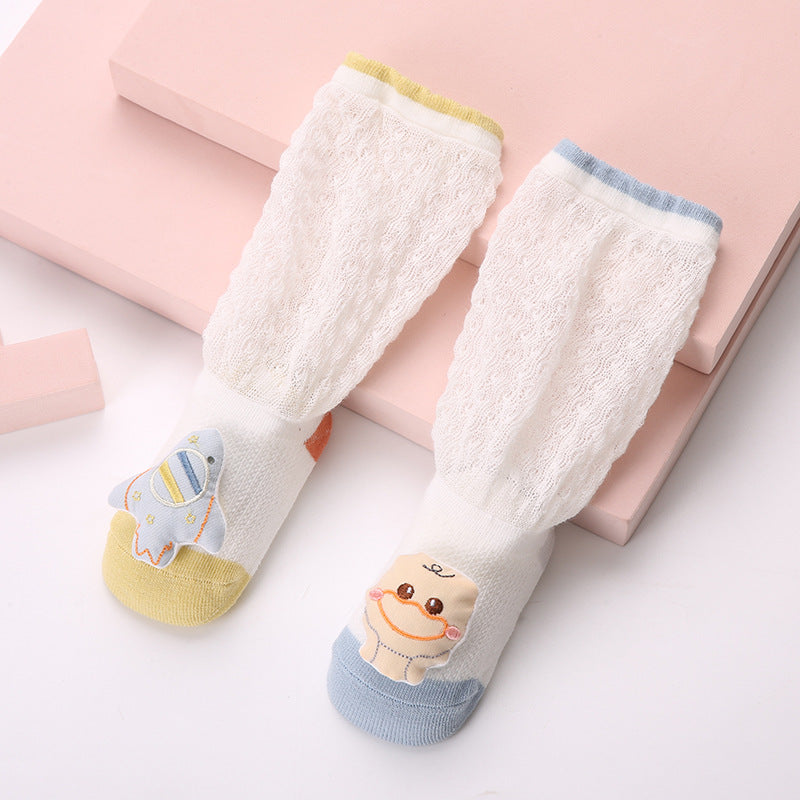 2PCS Total 2Pairs Baby Stockings Summer Baby Anti-Slip Socks Anti-Mosquito Socks Baby Mesh Cotton Socks Newborn Socks Wholesale Baby Clothes