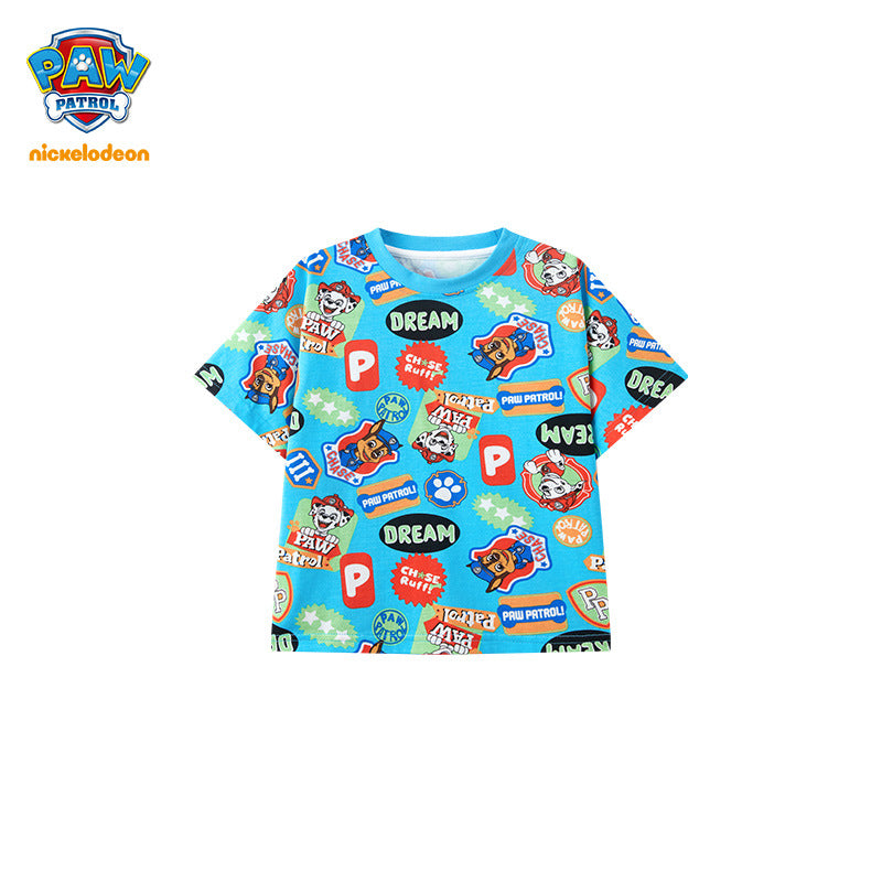 Boys 2022 Summer Short-sleeved T-shirt Cotton Thin Wangwang Team Authentic Printing T-shirt Wholesale Toddler Boy Clothing