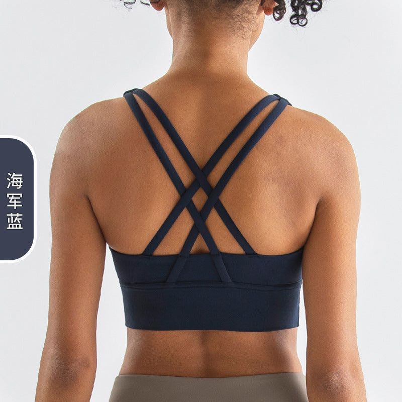 Women Cross Beauty-back Sports Bra Shockproof Gather Yoga Sports Bra Fitness Vest Wholesale Wowen Clothing