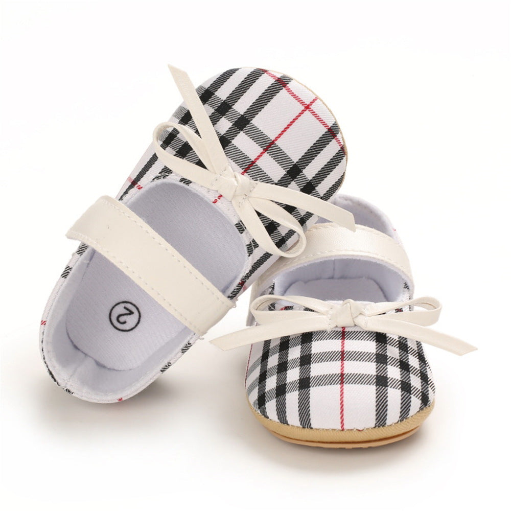 Baby Girls Plaid Bow Decor Magic Tape Shoes Wholesale Baby Shoes Suppliers