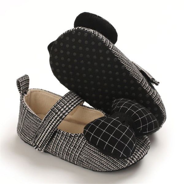 Baby Girls Plaid Bow Magic Tape Shoes Wholesale Childrens Shoes