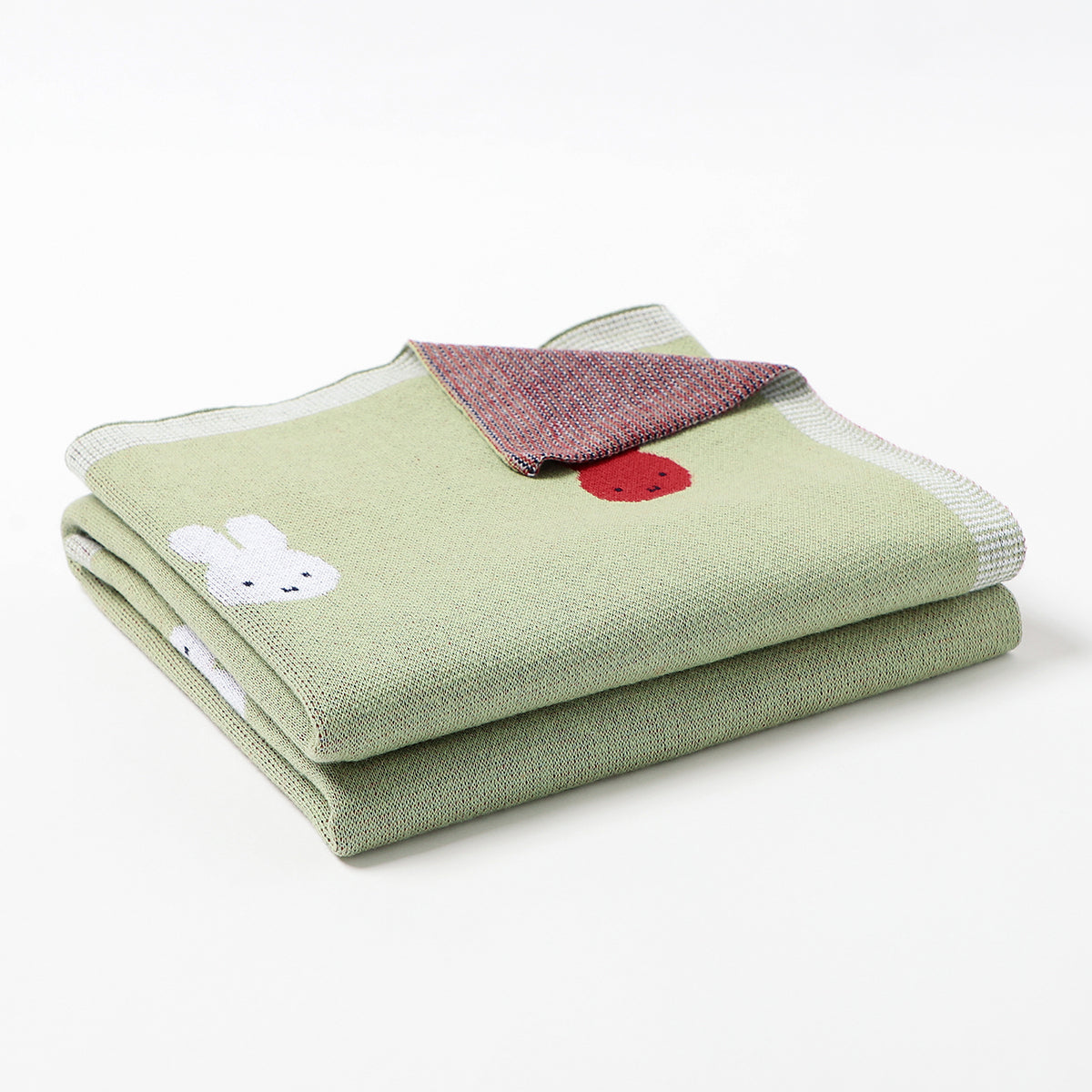 Rabbit Pattern Solid Color Knitted Blanket Bulk Baby Blankets