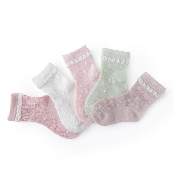 Spring And Summer Thin Baby Cotton Socks Five-piece Suit Baby Accessories Wholesale
