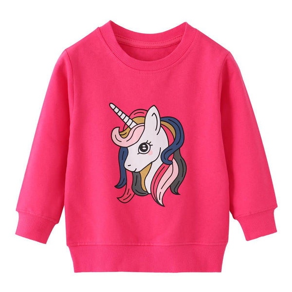 Girls Autumn Sweater Short Unicorn Top Wholesale Little Girl Clothing