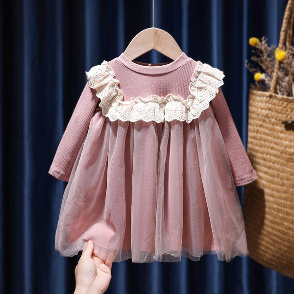 Girls Fashionable And Lovely Dress With Gauze Childrens Clothing Suppliers