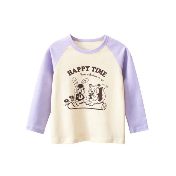 Girls Autumn Letter Cartoon T-shirt Baby Girl Clothes Wholesale