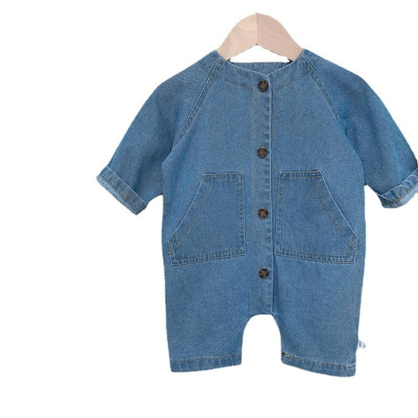 Baby Long Sleeve Spring and Autumn Denim Romper Wholesale Baby Clothes