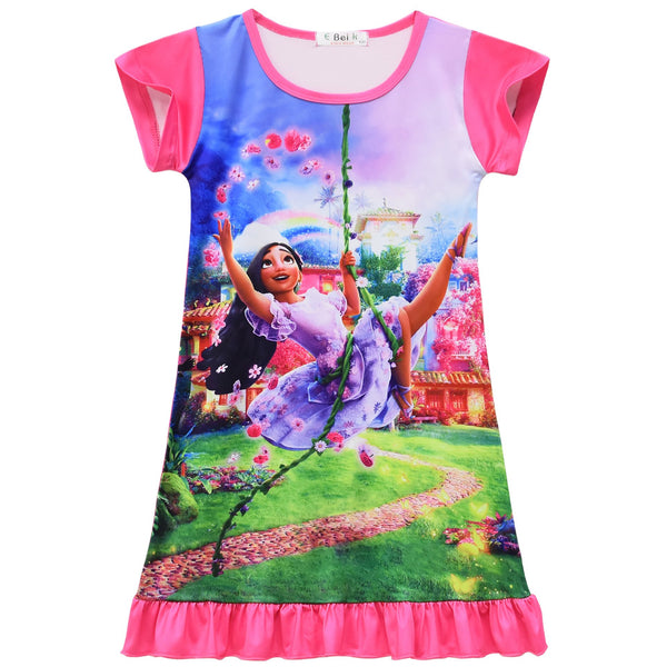 Toddler Girl Summer Princess Dresses Encanto Printing Wholesale Little Girl Dresses