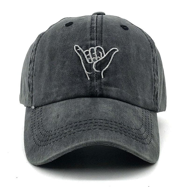 2PCS Washed cotton Gesture Embroidered Baseball Cap Wholesale