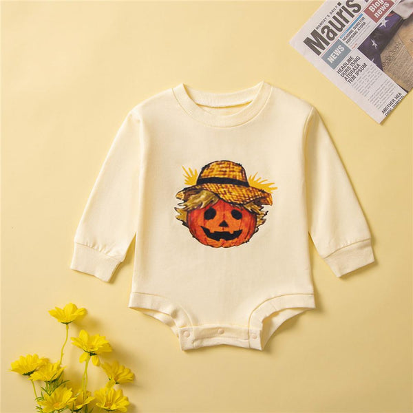Autumn Baby Pumpkin Romper Halloween Newborn Baby Clothes Wholesale