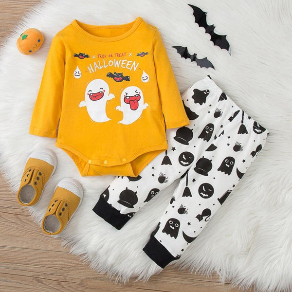 Baby Spring And Autumn Romper Cute Halloween Two-piece Set Wholesale Baby Clothes