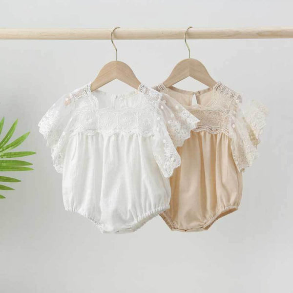Summer Baby Girl Short-Sleeved Lace Romper One-Piece Baby Wholesale Clothing