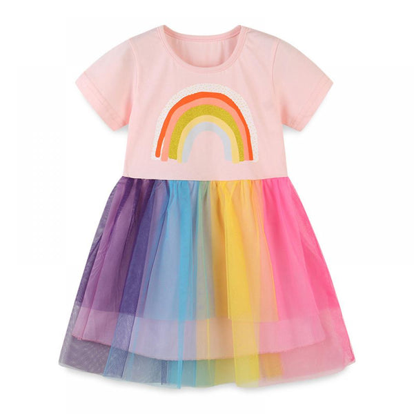 Toddler Girls Color Yarn Dress Summer Mesh Cartoon Cute Skirt Wholesale