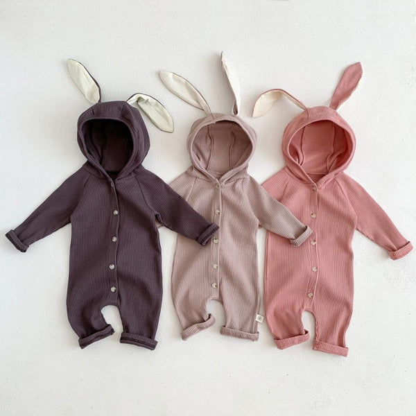 Baby Girls Cute Autumn/Spring Rabbit Hooded Romper Wholesale Baby Clothes