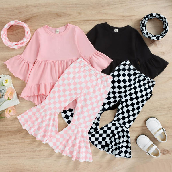 Baby Girl Top + Flared Pants Set Wholesale Girls Clothes