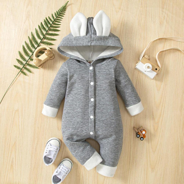 Autumn Winter Hooded Long-sleeve Romper Baby Clothes In Bulk